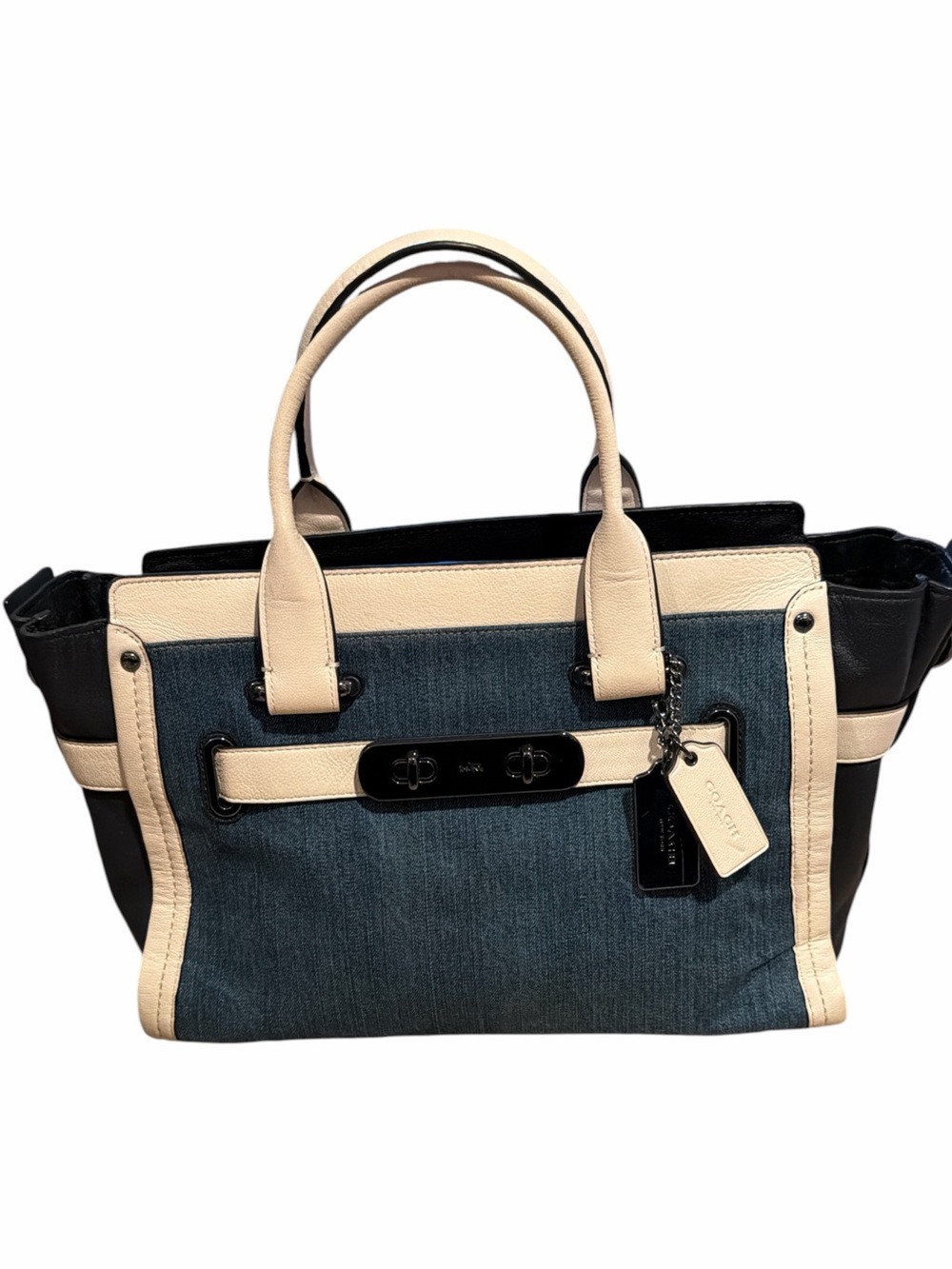COACH SOFT SWAGGER IN COLORBLOCK DENIM